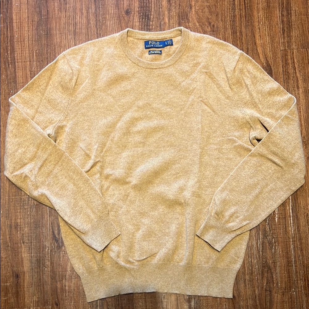 Polo by Cashmere Ralph Lauren Men's sz large Tan Sweater